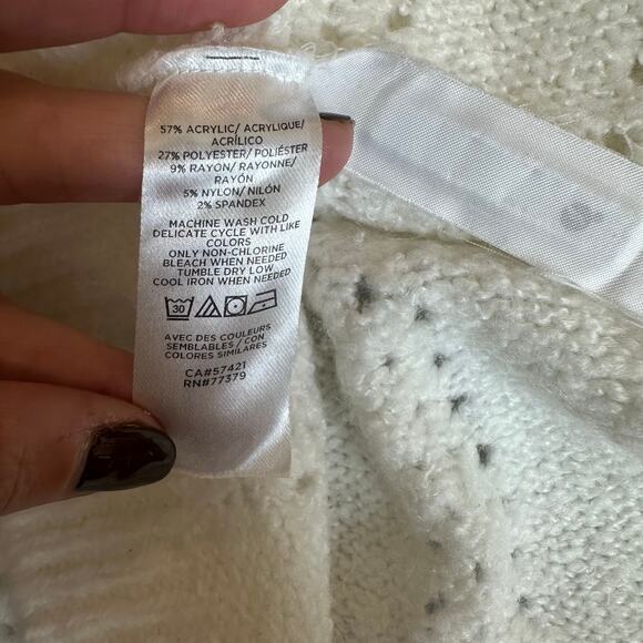 Ann Taylor Off White, Knit, Light Weight, Hooded Sweater- XL - Picture 4 of 7